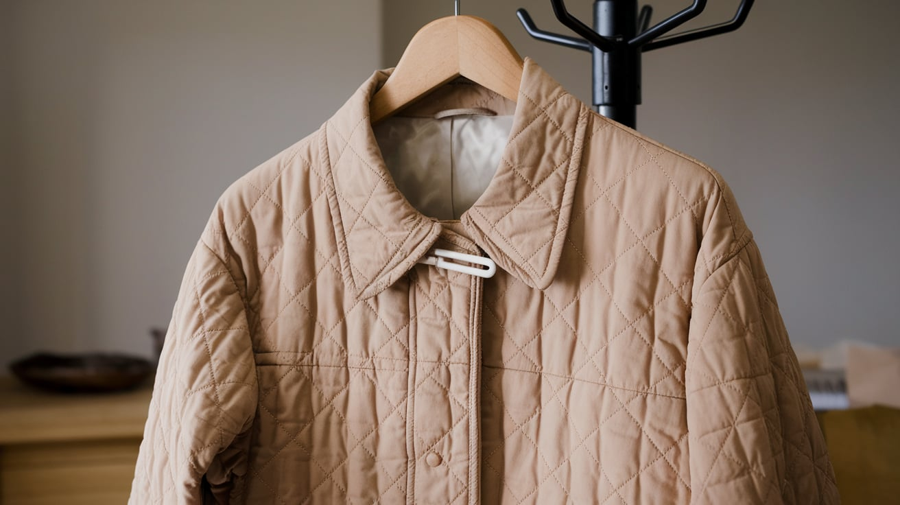 j.crew factory quilted jacket cotton hook closure